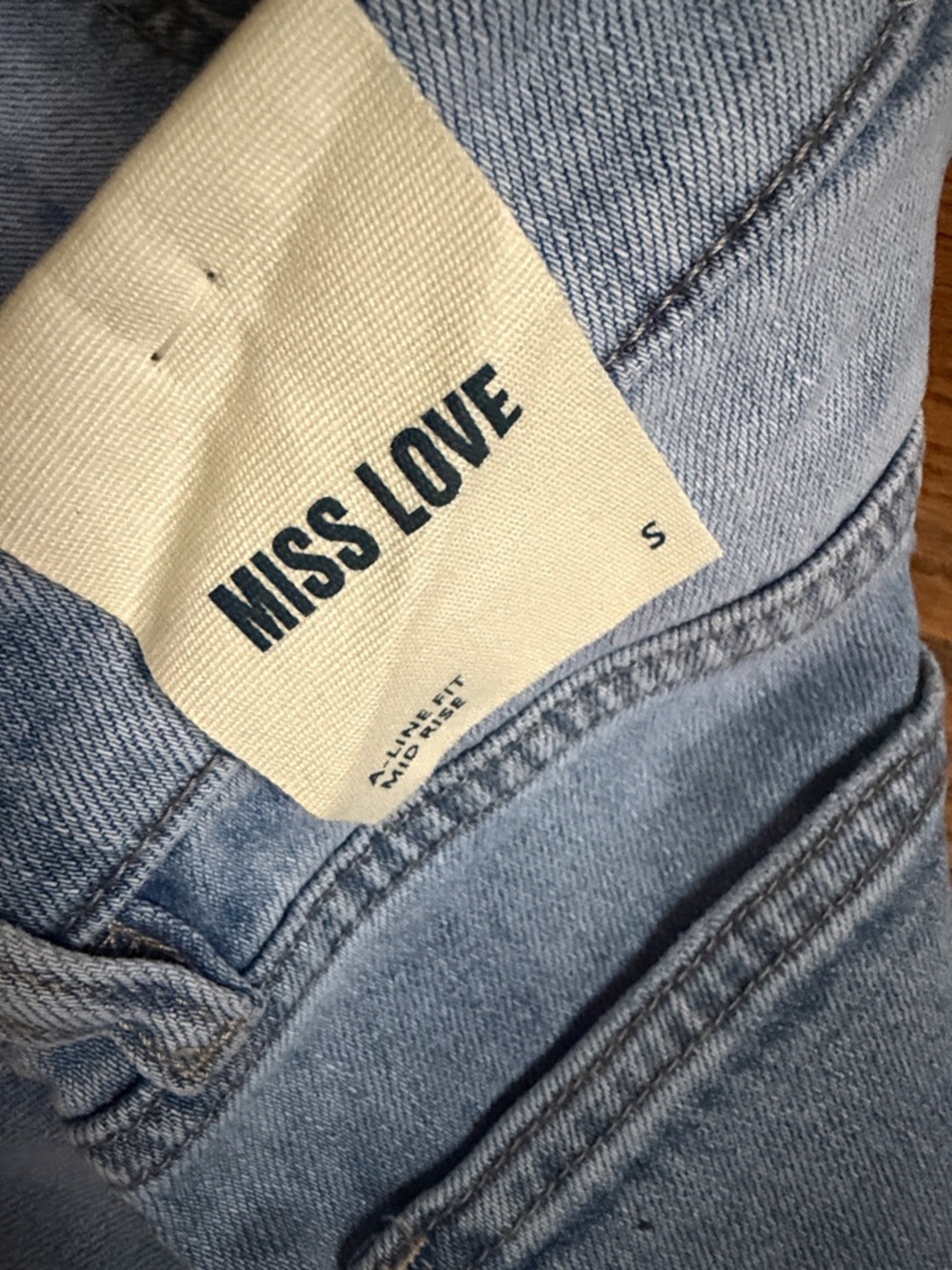 Miss Love stretch light wide leg denim pants size small - Picture 5 of 9